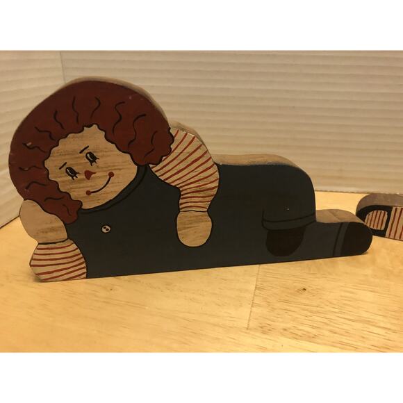 Raggedy Ann & Andy Wooden Cut Out Painted Shelf Sitters - Picture 1 of 10